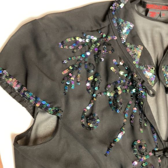 SIMON Chang sheer blouse minimalist neutral - Picture 3 of 6